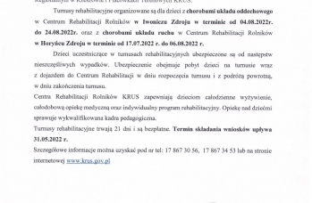 Zdjęcie: Wakacyjne turnusy rehabilitacyjne dla DZIECI rolników ubezpieczonych w KRUS-2.jpg