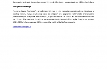 Zdjęcie: Czyste Powietrze - informacja prasowa