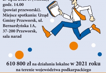 Zdjęcie główne dla: 'Spotkanie informacyjne w związku prowadzonym naborem wniosków w ramach Podkarpackich Inicjatyw Lokalnych 2021' 