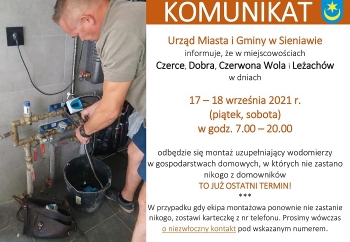 Zdjęcie główne dla: 'Montaż uzupełniający wodomierzy - ostatni termin!' 