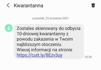 Zdjęcie główne dla: 'Uwaga na fałszywe SMS-y o kwarantannie - ostrzeżenie Głównego Inspektora Sanitarnego' 