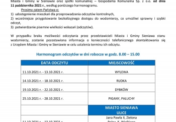 Zdjęcie główne dla: 'Informacja o kontrolnym odczycie wodomierzy' 