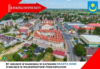 Zdjęcie główne dla: 'Miasto i Gmina Sieniawa z 81 miejscem w rankingu „Wspólnoty” w kategorii MIASTA INNE. Wciąż w czołówce w województwie' 