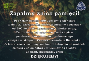 Zdjęcie główne dla: 'Zapalmy znicz pamięci! Harcerze przeprowadzą zbiórkę zniczy, które zapłoną na grobach żołnierzy'