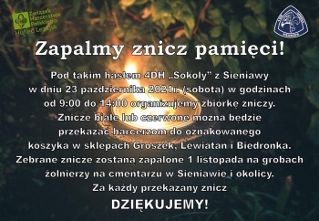 Zdjęcie główne dla: 'Zapalmy znicz pamięci! Harcerze przeprowadzą zbiórkę zniczy, które zapłoną na grobach żołnierzy' 