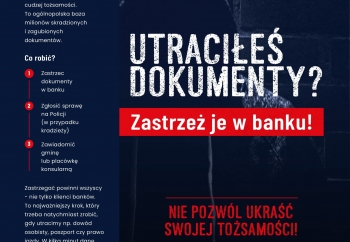 Zdjęcie główne dla: 'Utraciłeś dokumenty? Zastrzeż je w banku' 