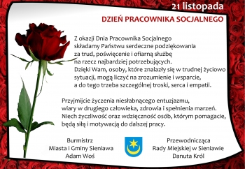 Zdjęcie główne dla: 'Życzenia z okazji Dnia Pracownika Socjalnego' 