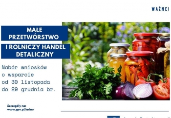 Zdjęcie główne dla: 'Wsparcie na tzw. małe przetwórstwo lub rolniczy handel detaliczny (RHD)' 