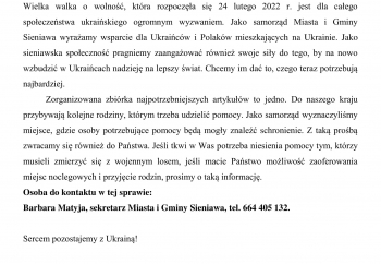 Zdjęcie główne dla: 'Prośba o informację od osób mogących zapewnić schronienie dla uchodźców' 
