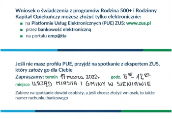 Zdjęcie główne dla: 'Nie masz profilu PUE? Przyjdź na spotkanie z ekspertem ZUS' 
