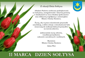 Zdjęcie główne dla: 'Życzenia Burmistrza Miasta i Gminy Sieniawa z okazji Dnia Sołtysa' 