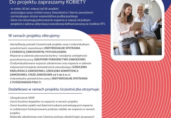 Zdjęcie główne dla: '„KOBIECY IMPULS ZAWODOWY” - trwa nabór do projektu' 
