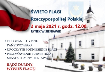 Zdjęcie główne dla: 'Święto Flagi Rzeczypospolitej Polskiej. Zapraszamy na sieniawski rynek' 