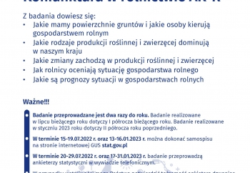 Zdjęcie główne dla: 'Zapraszamy do udziału w badaniu: Koniunktura w rolnictwie AK-R' 