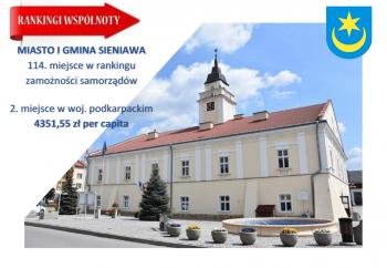 Zdjęcie główne dla: 'Sieniawa na 114. miejscu w rankingu zamożności samorządów czasopisma 