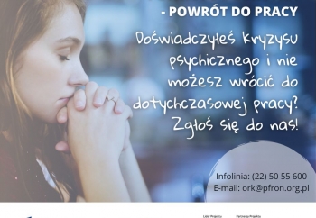 Zdjęcie główne dla: '„Powrót do zdrowia – powrót do pracy” po kryzysie psychicznym' 