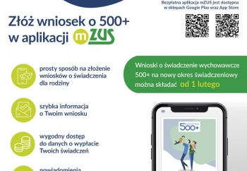 Zdjęcie główne dla: 'Składanie wniosków o świadczenie 500+ na nowy okres świadczeniowy' 