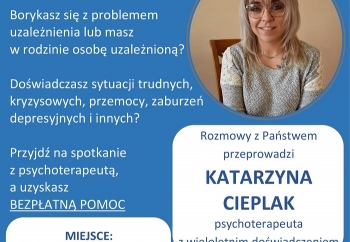 Zdjęcie główne dla: 'Bezpłatne konsultacje z psychoterapeutą. Zapraszamy w każdą środę' 