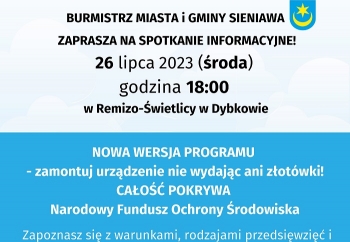 Zdjęcie główne dla: 'Zapraszamy na spotkanie informacyjne dot. programu Czyste Powietrze' 