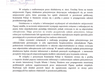 Zdjęcie główne dla: 'Informacja o realizowanym działaniu priorytetowym w m. Pigany' 