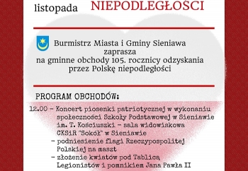 Zdjęcie główne dla: 'Zapraszamy na obchody 105. rocznicy odzyskania przez Polskę niepodległości' 