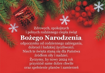 Zdjęcie główne dla: 'Życzenia z okazji świąt Bożego Narodzenia' 