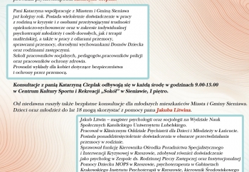 Zdjęcie główne dla: 'Bezpłatne porady psychologiczne w Mieście i Gminie Sieniawa' 