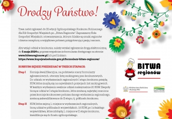 Zdjęcie główne dla: 'Trwa nabór zgłoszeń do IX edycji Ogólnopolskiego Konkursu Kulinarnego dla Kół Gospodyń Wiejskich pn.