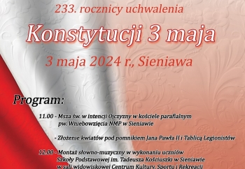 Zdjęcie główne dla: 'Zapraszamy na uroczyste obchody Święta Narodowego Trzeciego Maja'