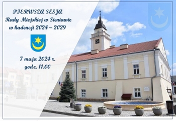 Zdjęcie główne dla: 'Zawiadomienie o I sesji Rady Miejskiej w Sieniawie w kadencji 2024 - 2029' 