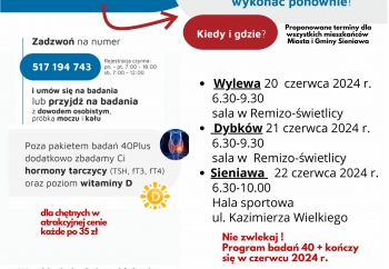 Zdjęcie główne dla: 'Bezpłatne badania dla mieszkańców w ramach programu Profilaktyka 40plus' 