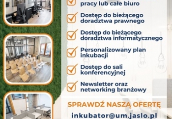 Zdjęcie główne dla: 'Inkubator Przedsiębiorczości w Jaśle - komunikat, oferta'