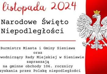 Zdjęcie główne dla: 'Zapraszamy na obchody 106. rocznicy odzyskania przez Polskę niepodległości' 
