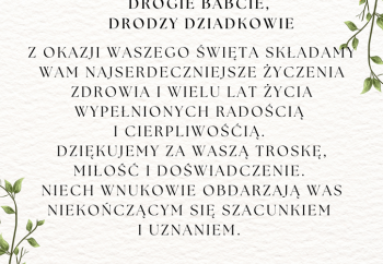 Zdjęcie główne dla: 'Życzenia z okazji Dnia Babci i Dnia Dziadka' 