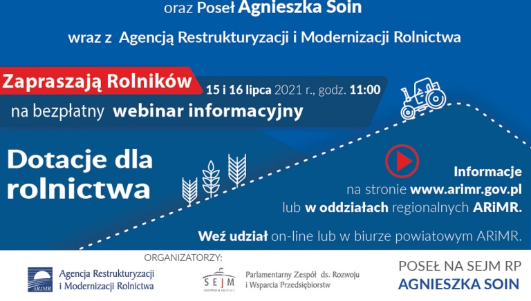 Zdjęcie główne newsa: Bezpłatny webinar informacyjny dla rolników