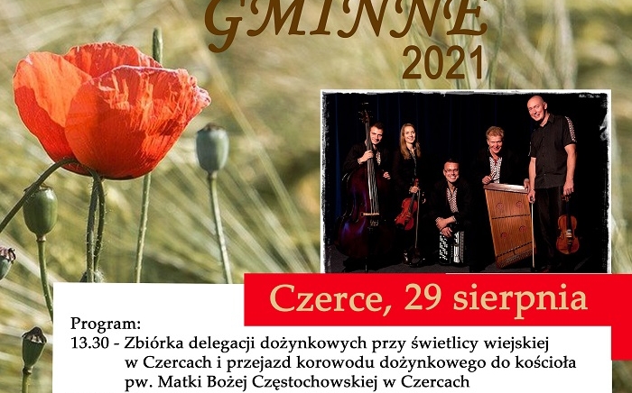 Zdjęcie główne newsa: Zapraszamy na Dożynki Gminne - Czerce, 29 sierpnia 2021 r.