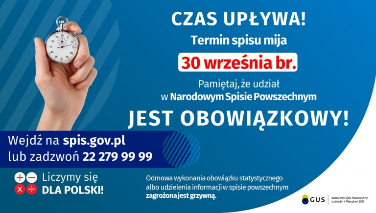 Zdjęcie główne newsa: Po końca spisu powszechnego pozostał miesiąc. Przypominamy o obowiązku spisowym