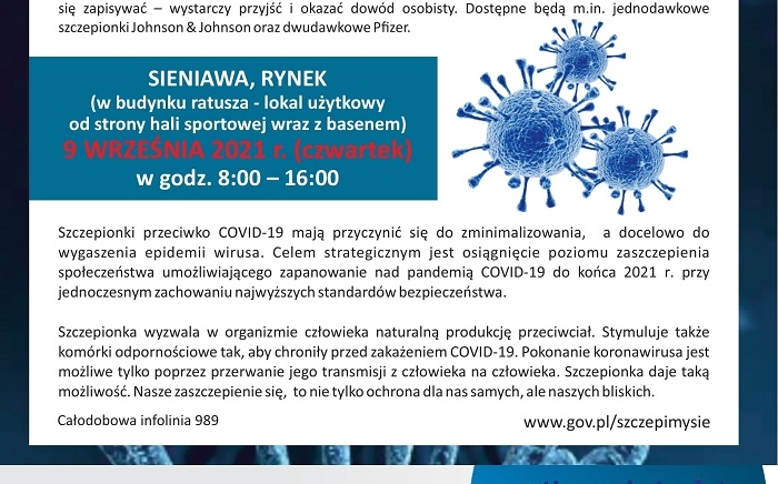 Zdjęcie główne newsa: Mobilny Punkt Szczepień po raz trzeci pojawi się w Sieniawie