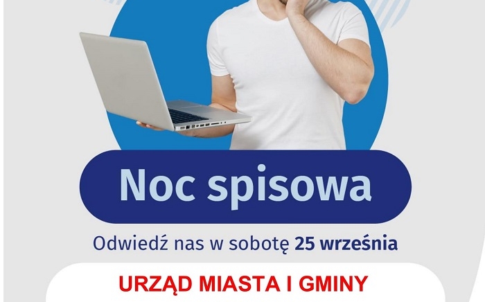 Zdjęcie główne newsa: Noc Spisowa w Sieniawie. Przyjdź 25 września do Urzędu Miasta i Gminy w Sieniawie