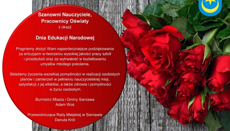 Zdjęcie główne newsa: Życzenia z okazji Dnia Edukacji Narodowej