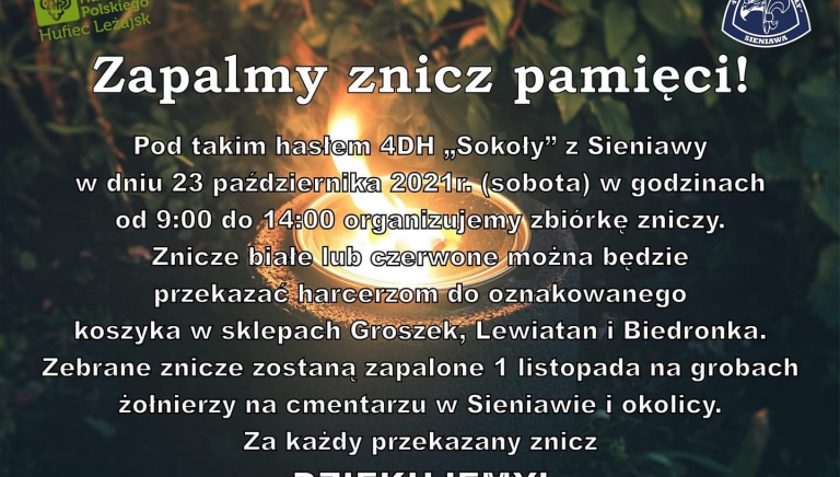 Zdjęcie główne newsa: Zapalmy znicz pamięci! Harcerze przeprowadzą zbiórkę zniczy, które zapłoną na grobach żołnierzy