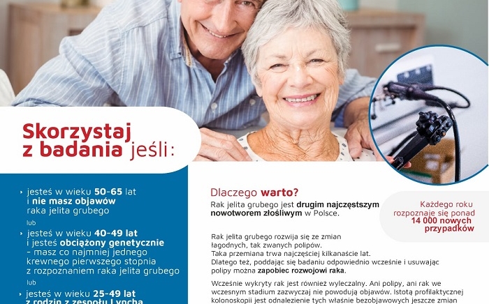 Zdjęcie główne newsa: Bezpłatna kolonoskopia - Centrum Medyczne Medyk zaprasza do skorzystania z badań