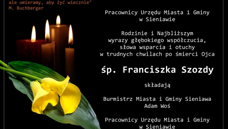 Zdjęcie główne newsa: Kondolencje