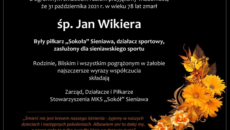 Zdjęcie główne newsa: Kondolencje