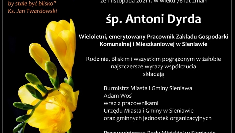 Zdjęcie główne newsa: Kondolencje