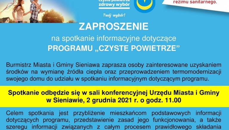 Zdjęcie główne newsa: Zaproszenie na spotkanie informacyjne dotyczące programu 
