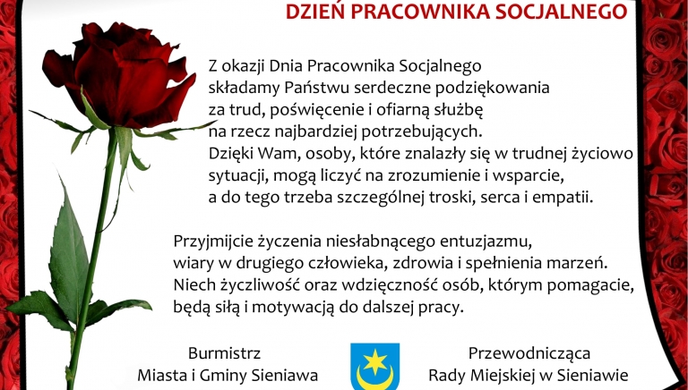 Zdjęcie główne newsa: Życzenia z okazji Dnia Pracownika Socjalnego