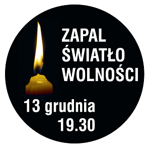 Zdjęcie główne newsa: 13 grudnia o godz. 19.30 - Zapal Światło Wolności