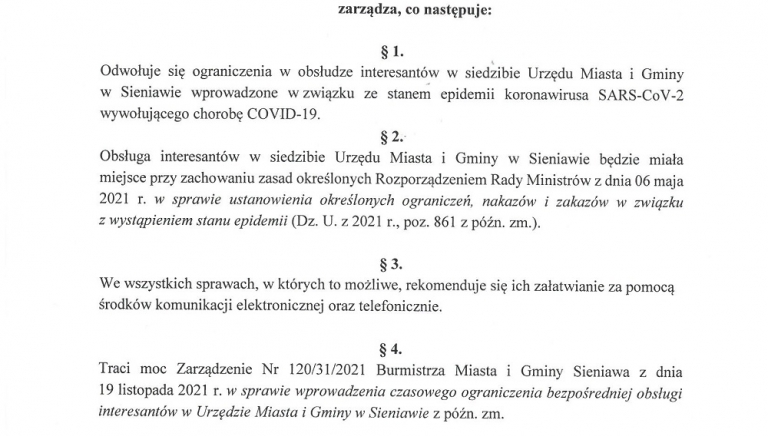 Zdjęcie główne newsa: Urząd dostępny bez ograniczeń w bezpośredniej obsłudze interesantów
