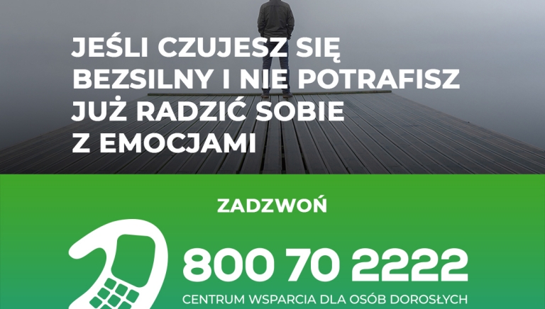 Zdjęcie główne newsa: Centrum Wsparcia dla osób w stanie kryzysu psychicznego